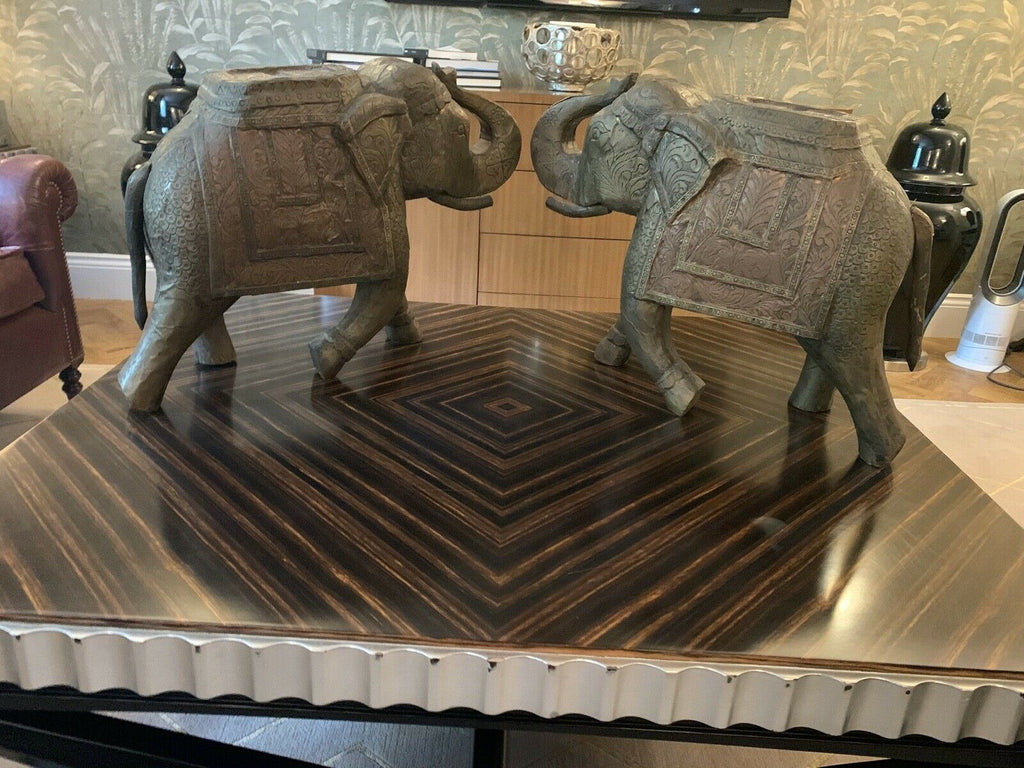 Super Trendy Asian Elephants brass foiled interior design statement ornament