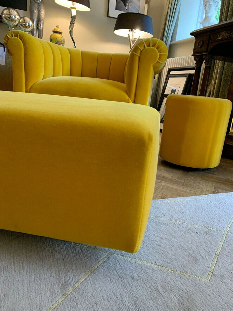 Ex Display George Smith Yellow Mohair Ilse CrawfordFootstool stool rrp £3140