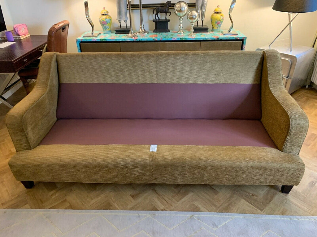 Superb Quality Irish Made, Gold woven 3 seater sofa settee,