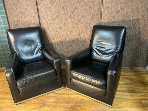 B&B Italia Maxalto Apta Black Glove Leather armchair, lounger chair rrp £3700 B