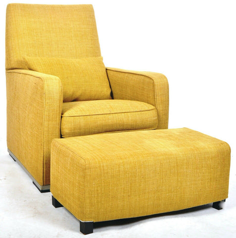 B&B Italia Apta Mustard linen armchair with Apta stool rrp £3700