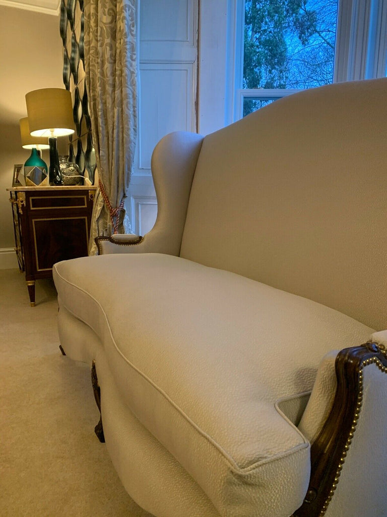 Superb Ultra High End high backed wing sofa in Oyster fabric cost THOUSANDS!!!!!