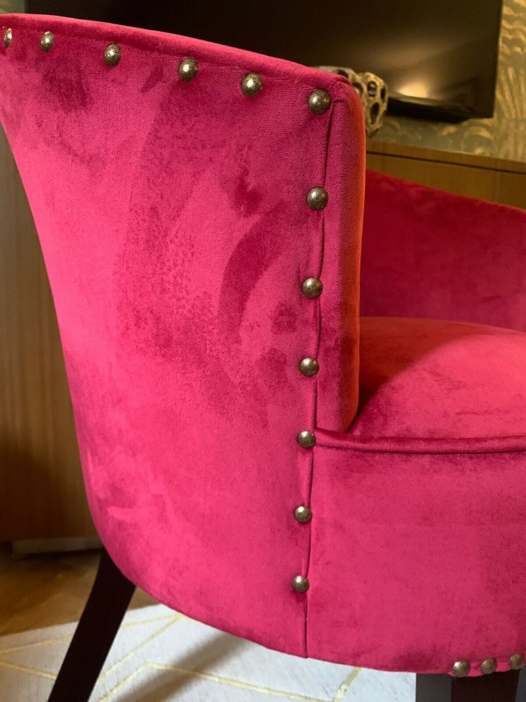 Superb Ex Showhome George Smith Petworth chair in red velvet fabric rrp £2800