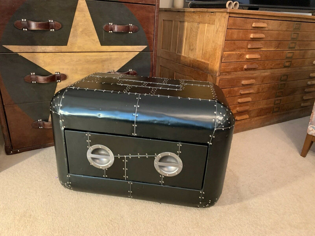Timothy Oulton Aviator Black Hawk low chest of drawers coffee table rrp £2350