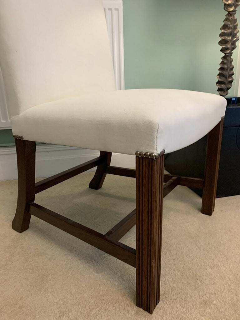 Ex Display George Smith white linen Gainsborough side chair rrp £1800