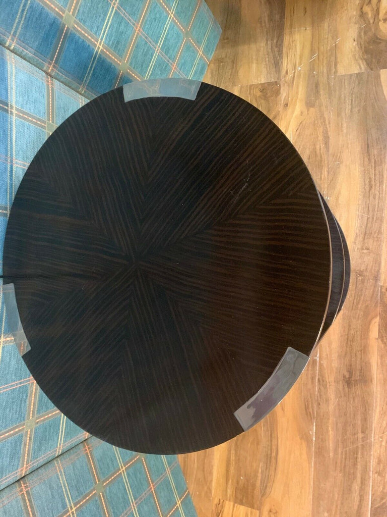 Julian Chichester Tribeca round side table with nickel detailing rrp £1450. A