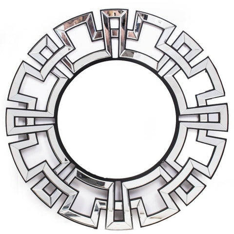 Superb Ex Showhome large round hall mirror with Greek Key Boarder