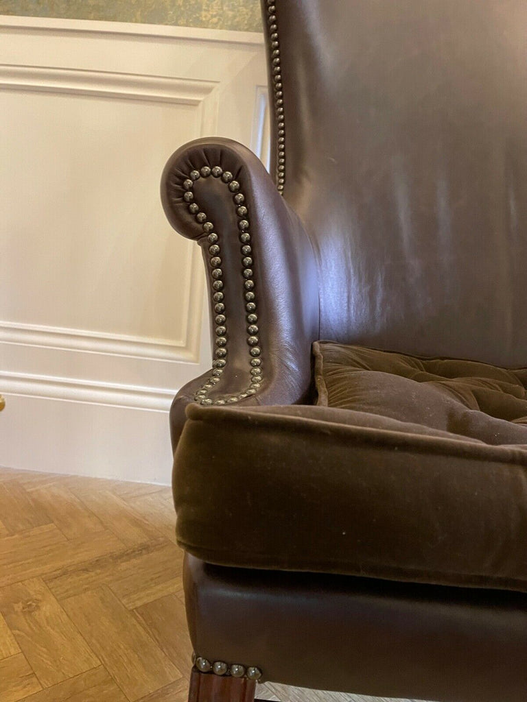 Fleming & Howland Georgian Curve wingback armchair leather rrp £2440