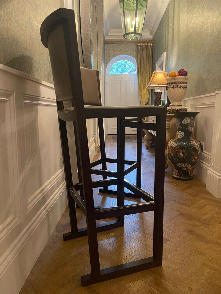 Ex Showhome B&B Itlia Musa Barstool rrp£1750 leather hardwood Nickle bar stool B