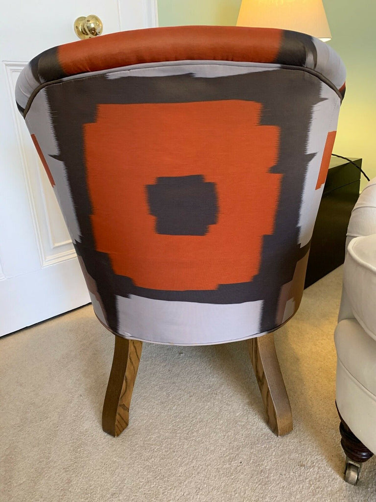 Ex Display Childs George Smith Small Eve tan & Orange chair, tub armchair