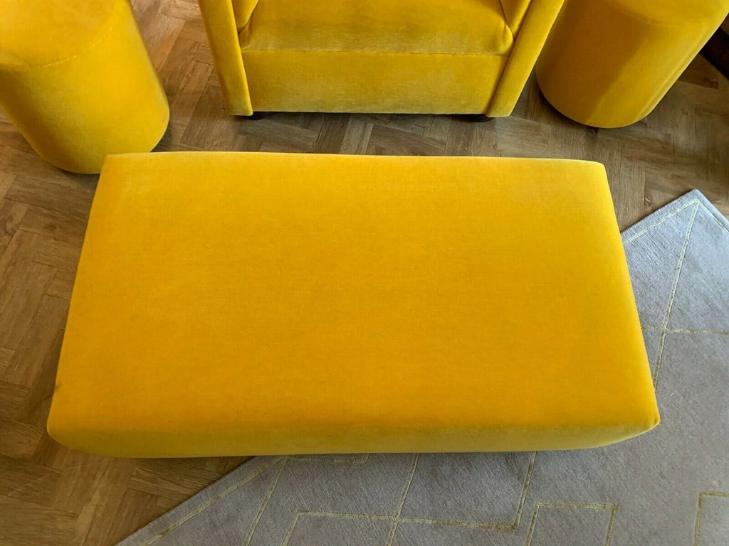 Ex Display George Smith Yellow Mohair Ilse CrawfordFootstool stool rrp £3140