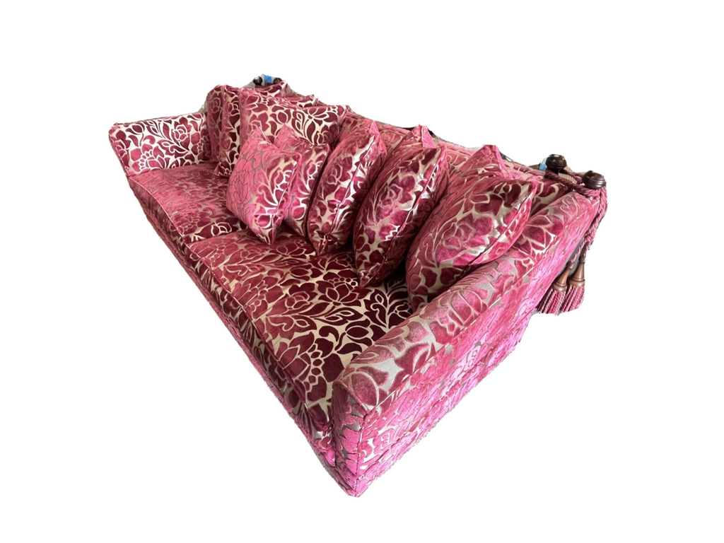 stunning Duresta Trafalgar large 3 seater sofa velvet floral fabric  rrp £6521