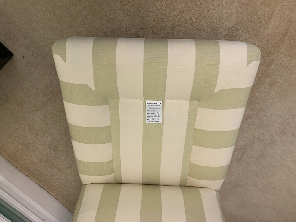 Ex Display George Smith signature ottoman chair pistachio stripe rrp £3200