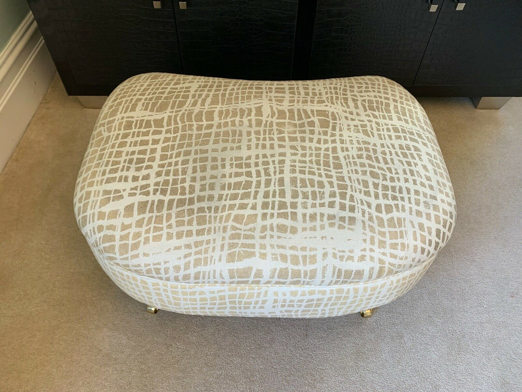 Ex display George Smith bull nose ottoman footstool superb contemporary  fabric