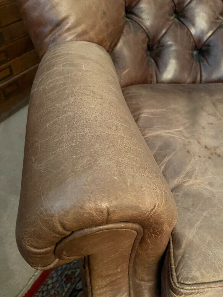 Ralph Lauren Writers Chair and stool brown leather wingback armchair rrp£18,000.