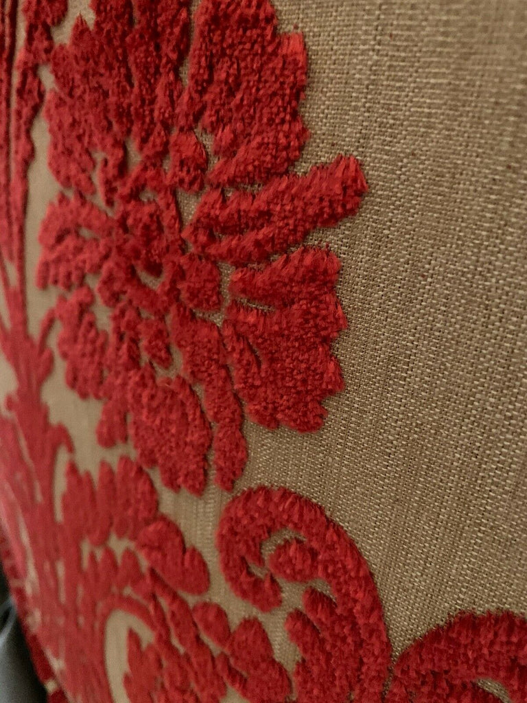 Christopher Guy extra large chaise cost £8500 new red flock damask