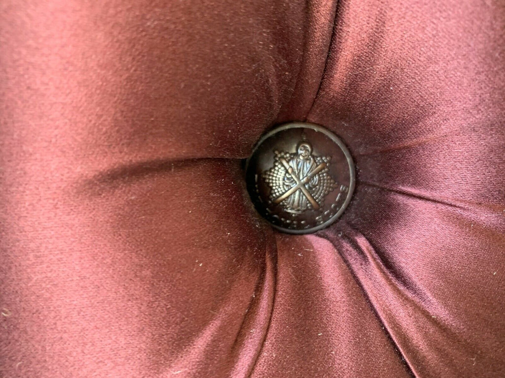 Ex Display George Smith Baby Drum stool wine silk military buttons rrp£1800