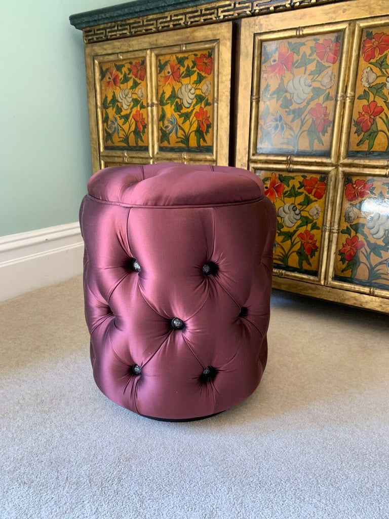 Ex Display George Smith Baby Drum stool wine silk military buttons rrp£1800