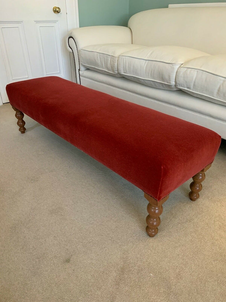 Brand New George Smith cerise  Mohair extra long stool hearth bench rrp £2798