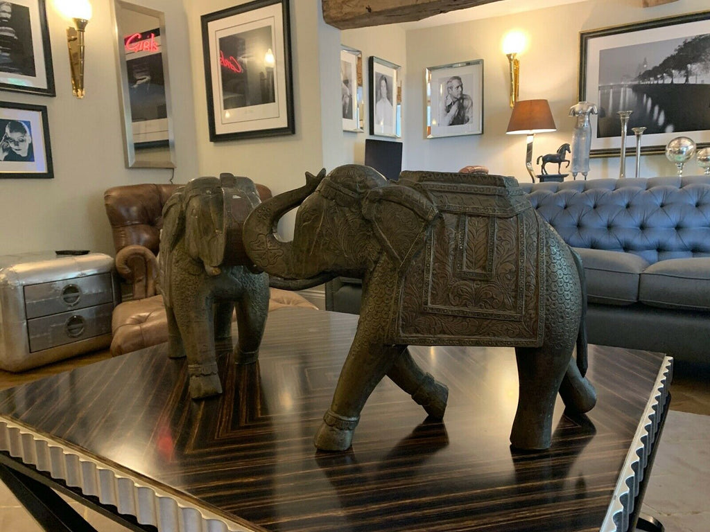 Super Trendy Asian Elephants brass foiled interior design statement ornament