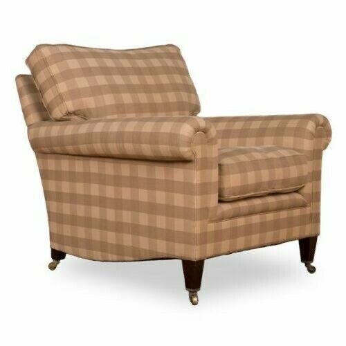 Ex Display George Smith Signature full scroll armchair beige Fabric rrp £6900