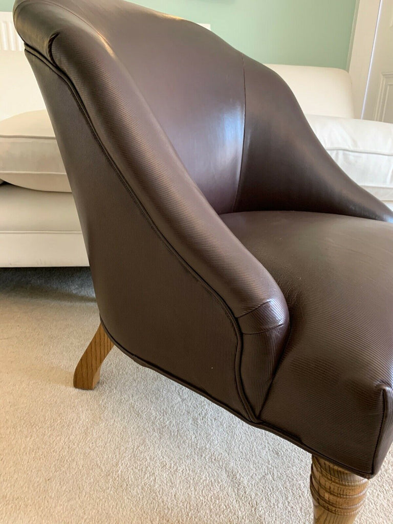 Ex Display Childs George Smith Small Eve brown leather chair, tub armchair