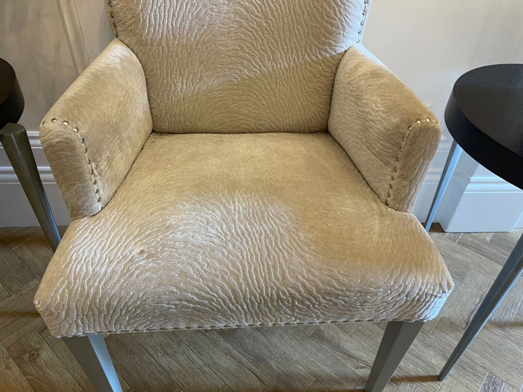 Superb interior design Ivory Velvet armchair by Baker Italy  cost £4200
