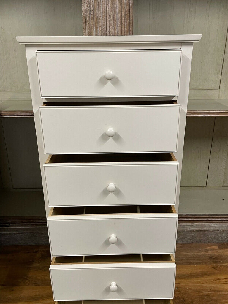 Feather and black extra tall tallboy chest of 6 drawers Neptune cream rrp £1115