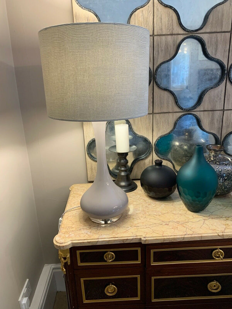 Quality pair of Porta Romana Grace Tall  table lamp grey shade, rrp £3800