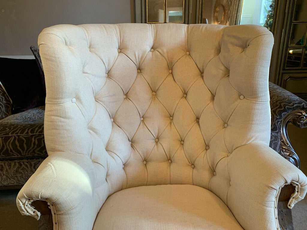 Ex showhome Artsome Coach House Deconstructed barrel wingback armchair rrp£1850.