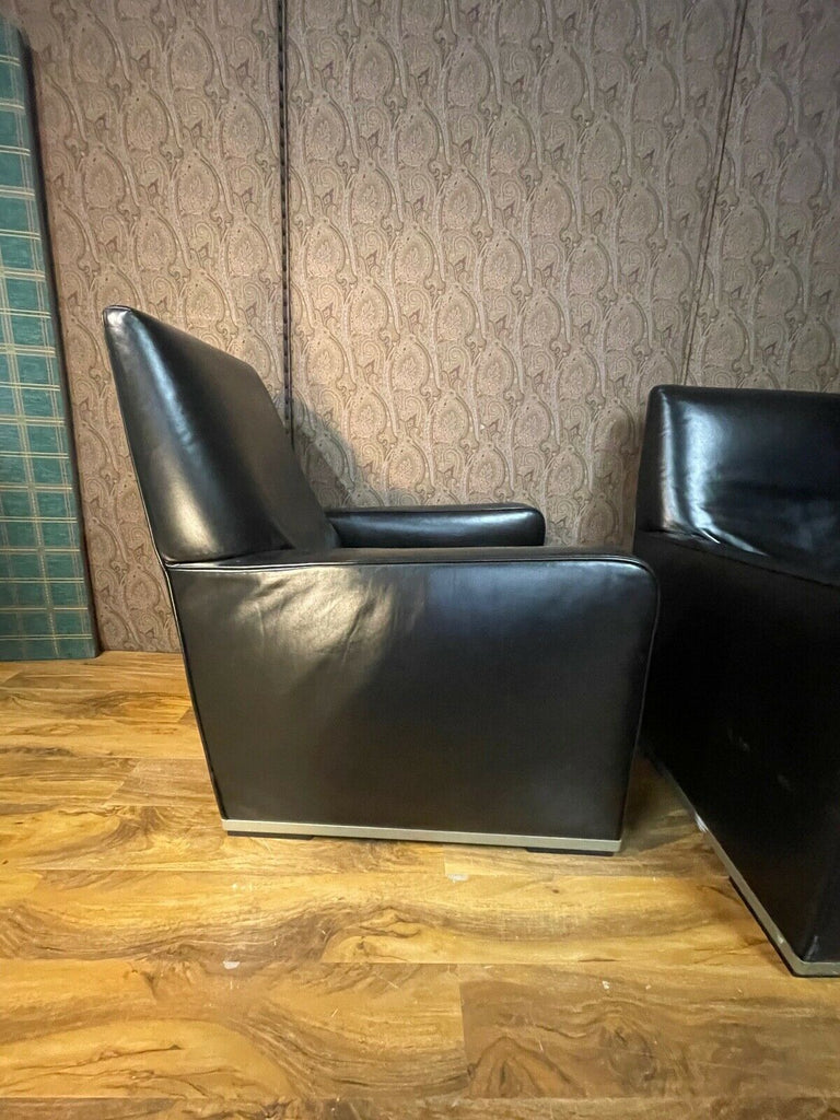 B&B Italia Maxalto Apta Black Glove Leather armchair, lounger chair rrp £3700 B