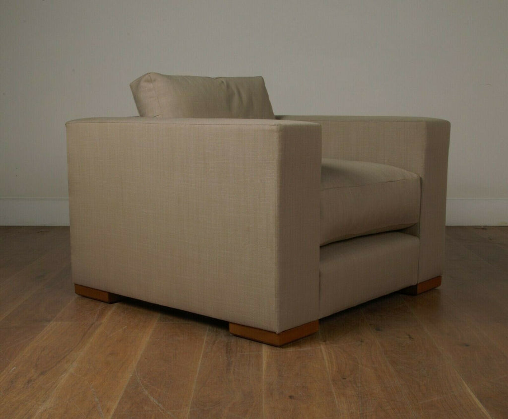 Ex Display George Smith square armchair Pierre Frey beige fabric rrp £6900