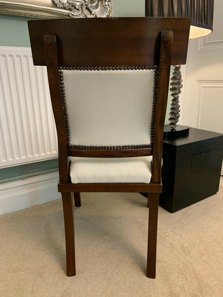 Ex Display George Smith white linen Klysmos  side desk chair rrp £2400