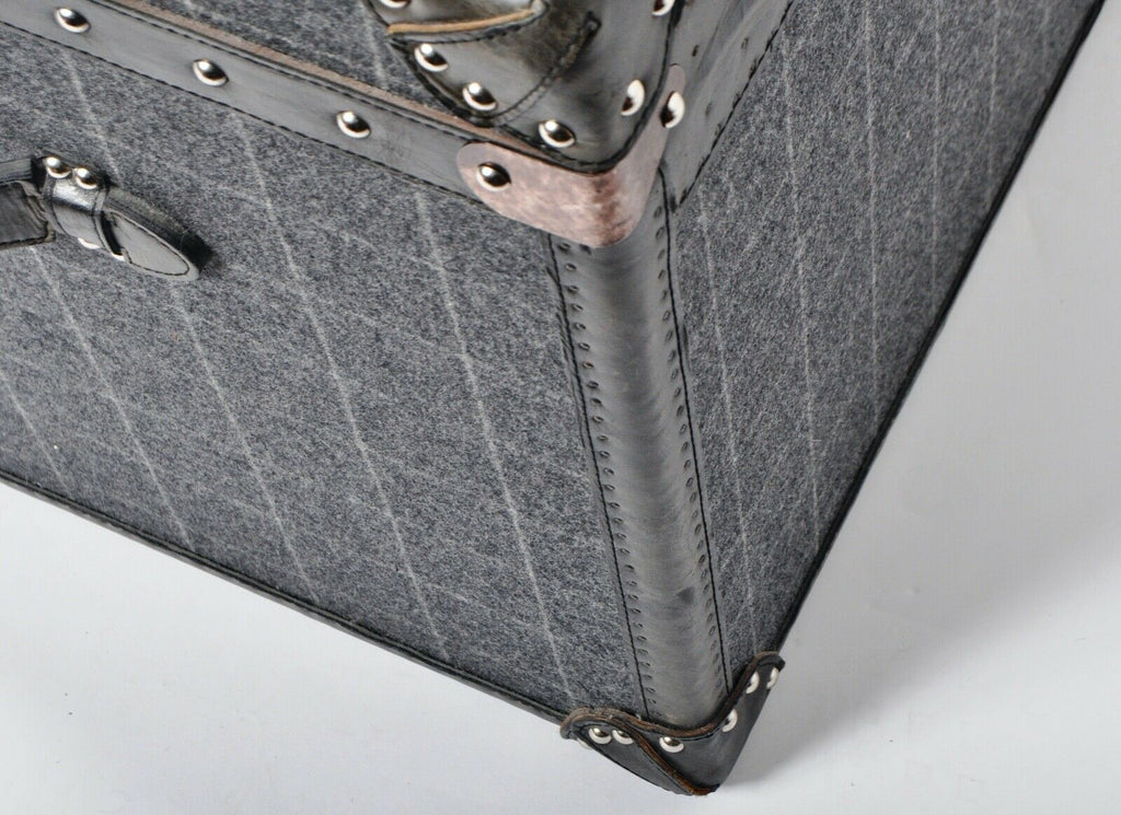 Andrew Martin Tartan fabric & leather bestie chest, storage trunk rrp £1400 each