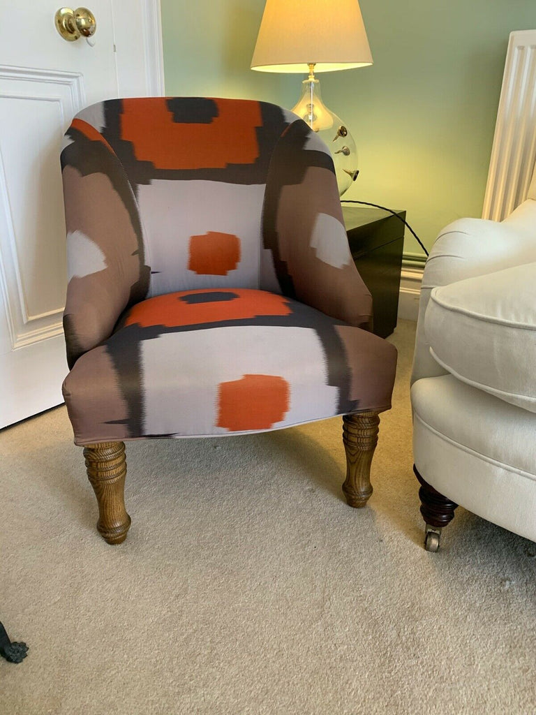 Ex Display Childs George Smith Small Eve tan & Orange chair, tub armchair