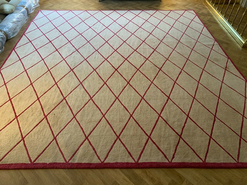 The Rug Company Cream & Red Damascus Diamond Trellis rug rrp £5950