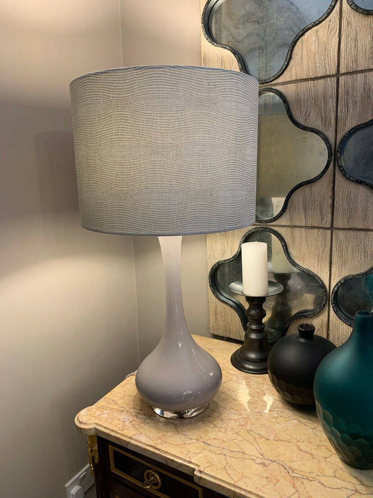 Quality pair of Porta Romana Grace Tall  table lamp grey shade, rrp £3800