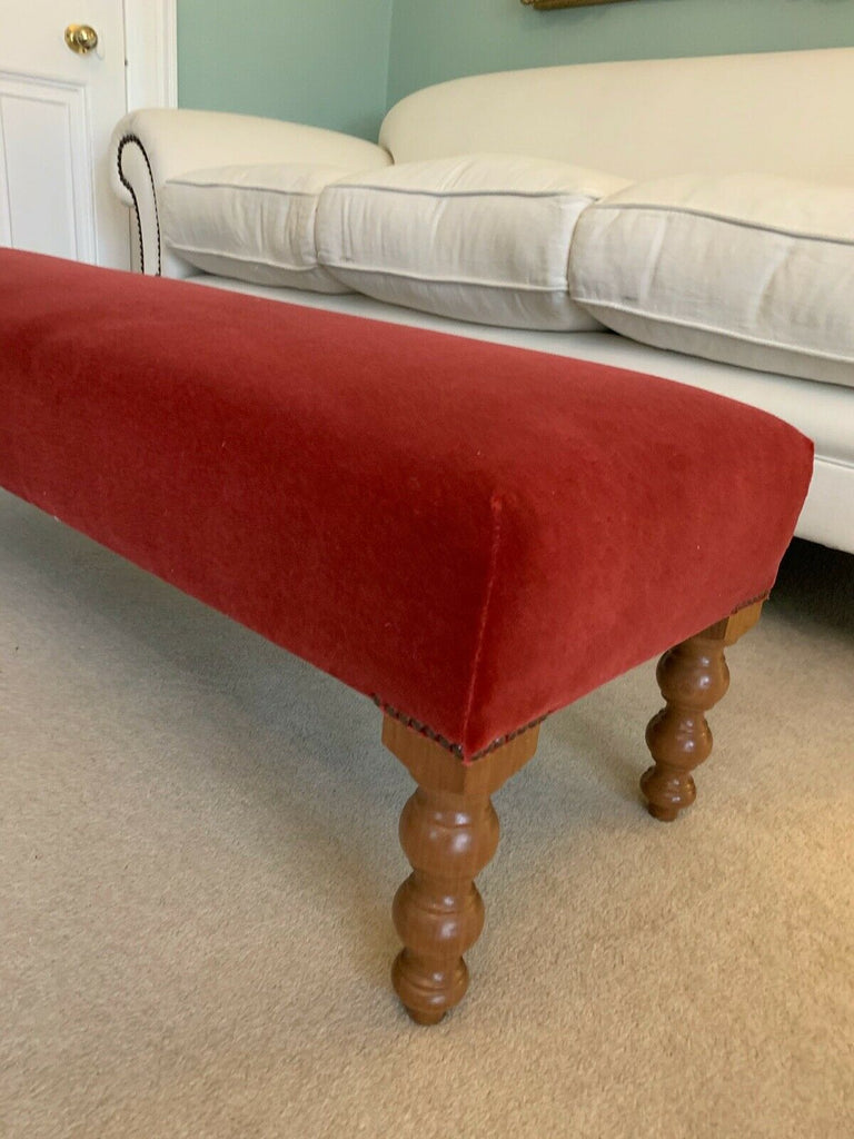 Brand New George Smith cerise  Mohair extra long stool hearth bench rrp £2798