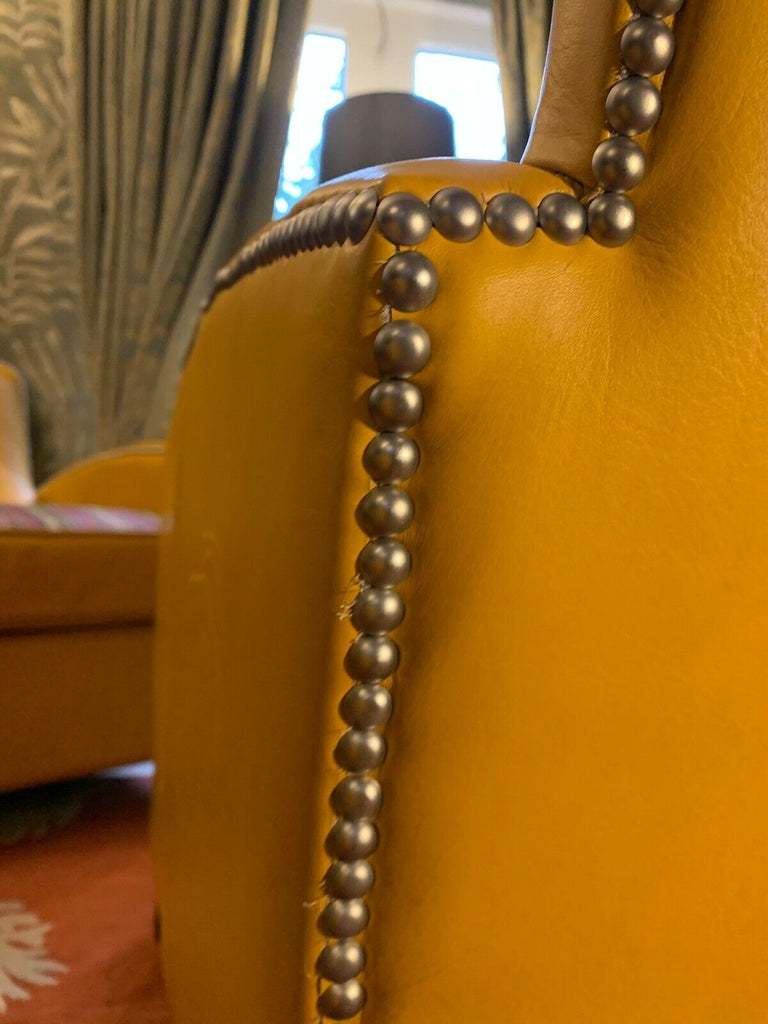 Ex Display Timothy Oulton Mustard Leather Oxford armchair rrp £3300