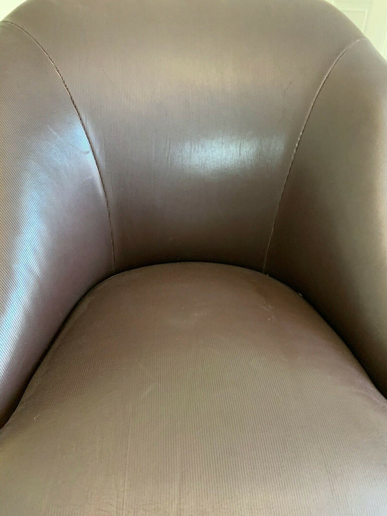 Ex Display Childs George Smith Small Eve brown leather chair, tub armchair