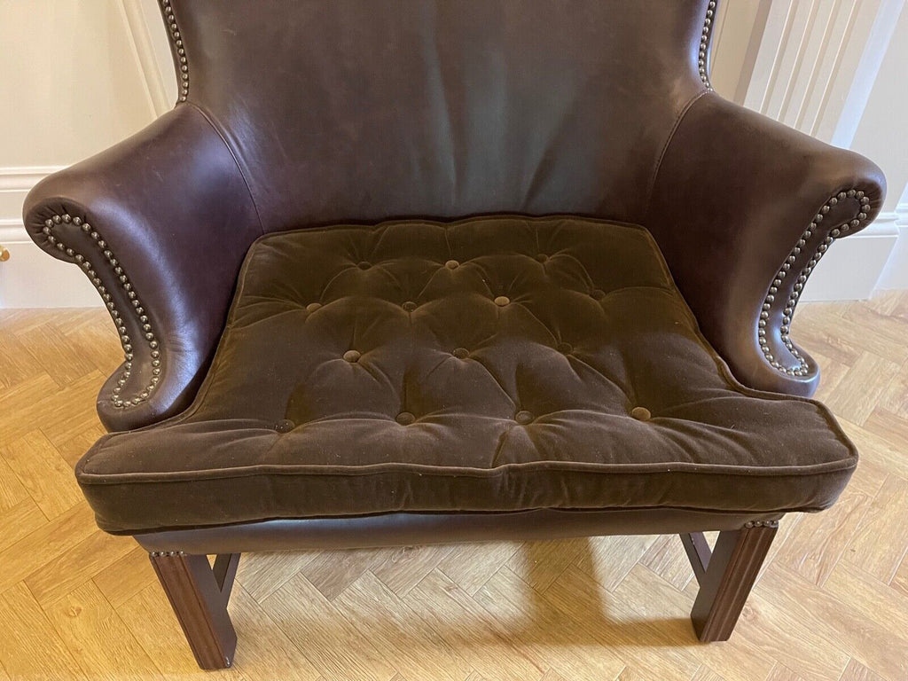 Fleming & Howland Georgian Curve wingback armchair leather rrp £2440