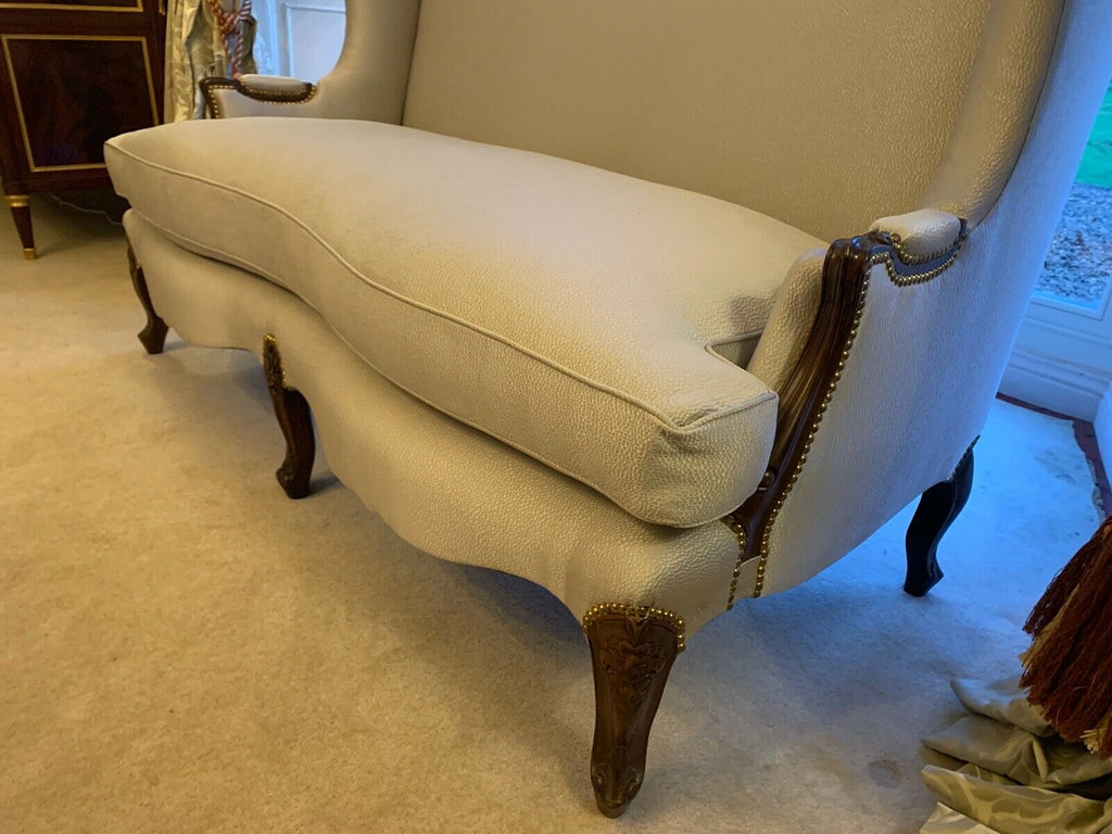 Superb Ultra High End high backed wing sofa in Oyster fabric cost THOUSANDS!!!!!