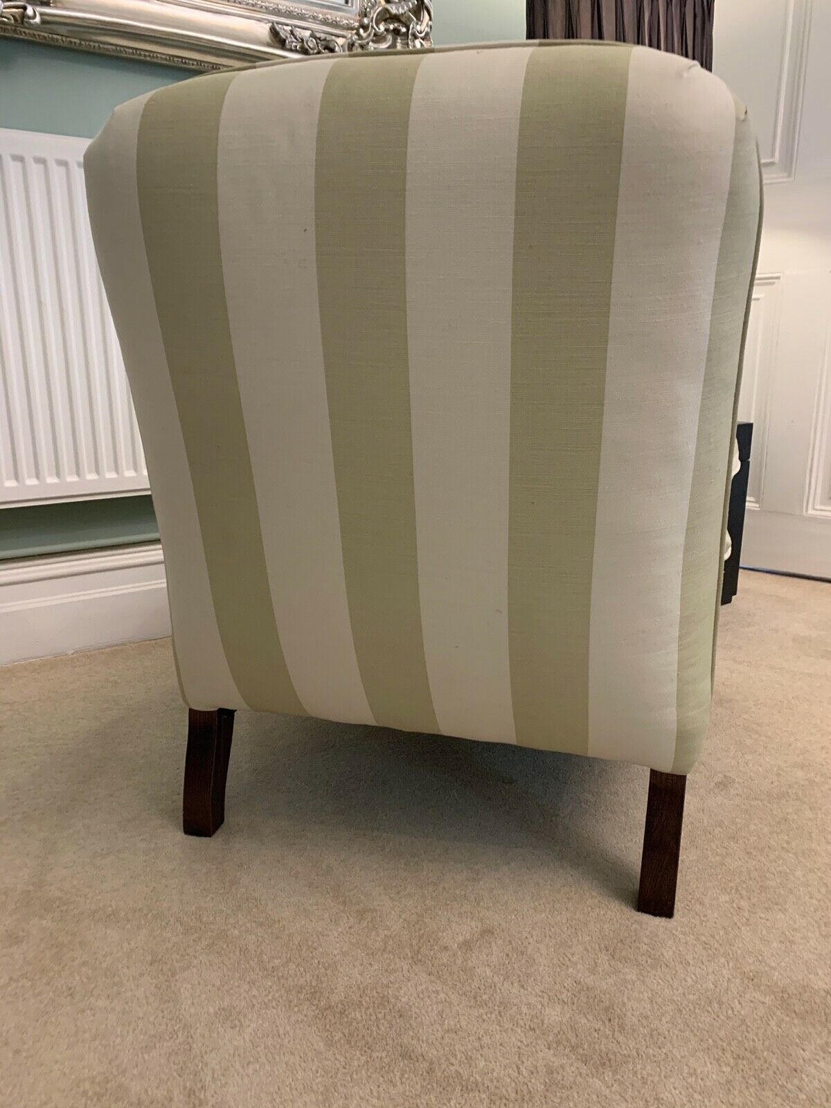 Striped chair store with ottoman