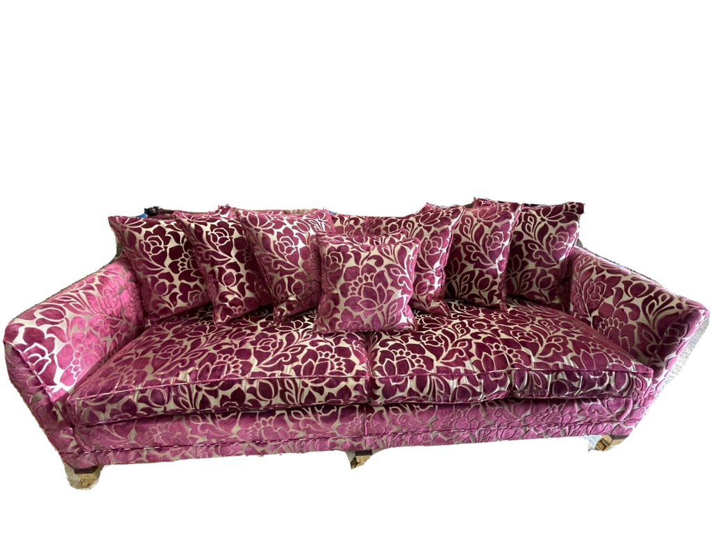 stunning Duresta Trafalgar large 3 seater sofa velvet floral fabric  rrp £6521