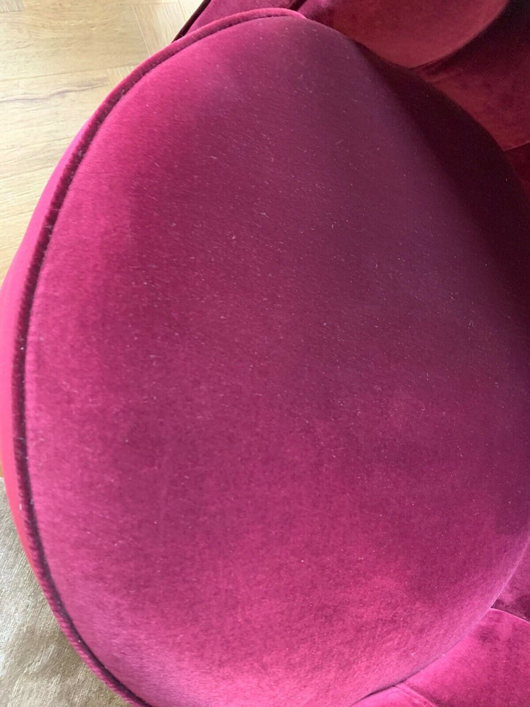 Ex Showhome David Linley Red Velvet swivel Deco Tub Chair in plum red rrp £4500