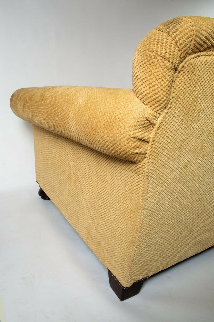 George Smith Morrison 3 seater sofa settee, beige basketweave fabric
