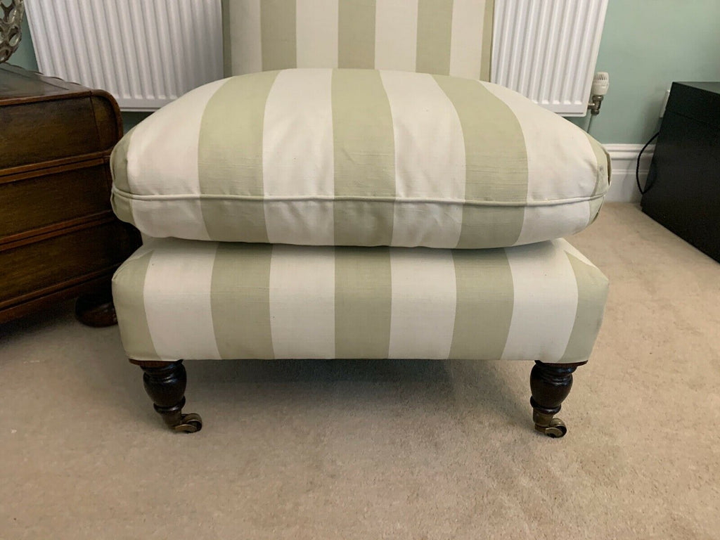 Ex Display George Smith signature ottoman chair pistachio stripe rrp £3200