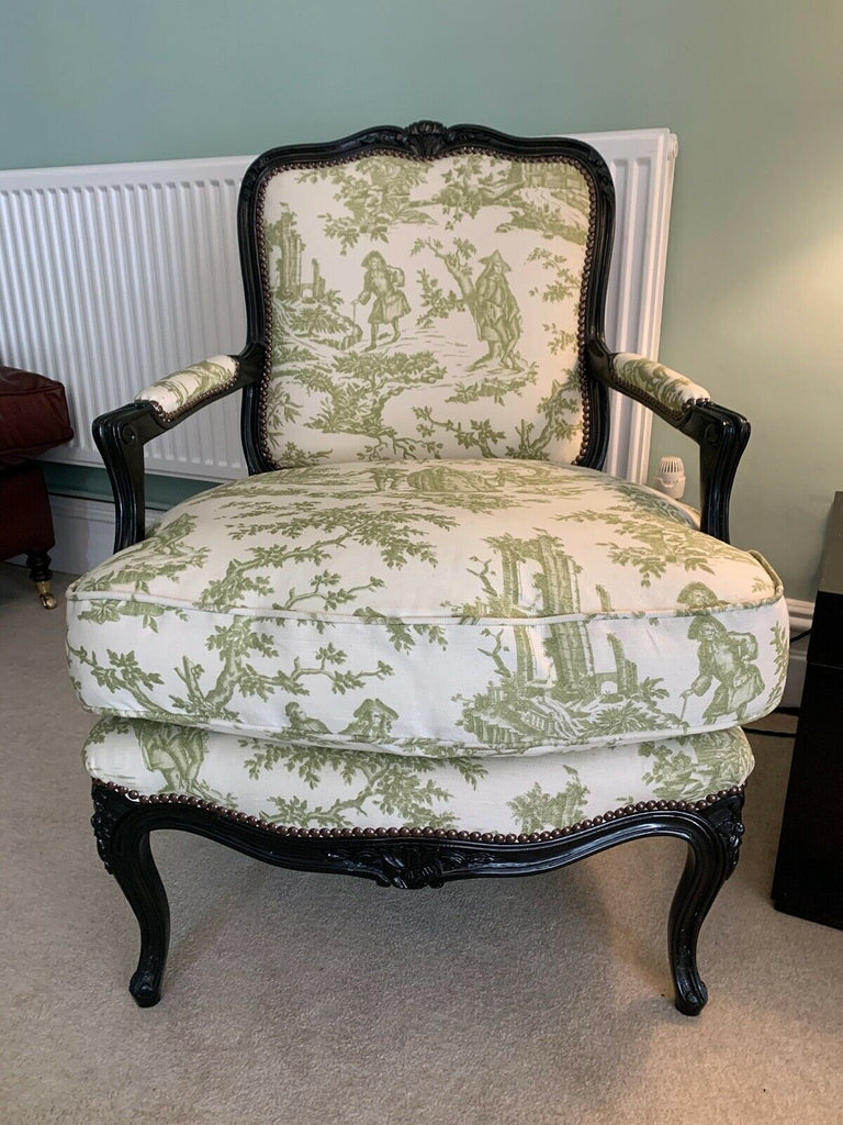 ExDisplay George Smith Signature Louis reach armchair toile fabric rrp £3100