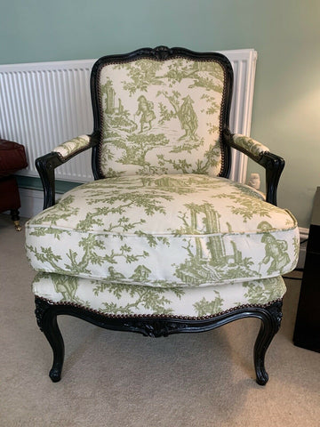 ExDisplay George Smith Signature Louis reach armchair toile fabric rrp £3100