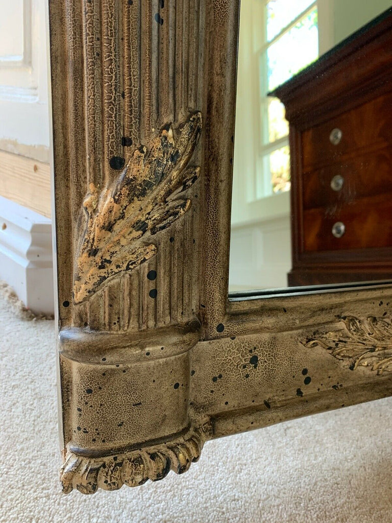 Maitland Smith, French top quality oversized gilt gold wall hall mirror